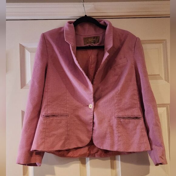 Saville magenta lined button front blazer jacket size 16 - Picture 1 of 6
